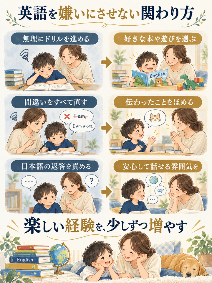 英語を「勉強」にして、子どもに嫌いにさせない