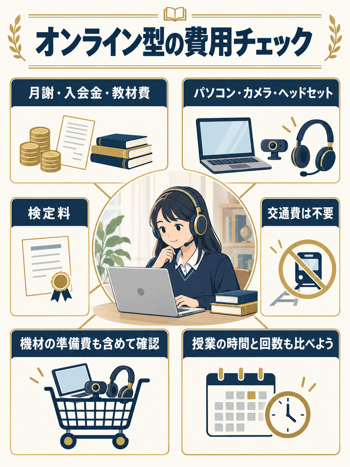 オンラインの費用の目安

