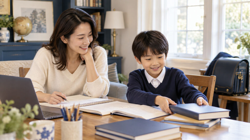 現地校の学年と日本の学年は、生年月日と帰国の時期で照らし合わせる