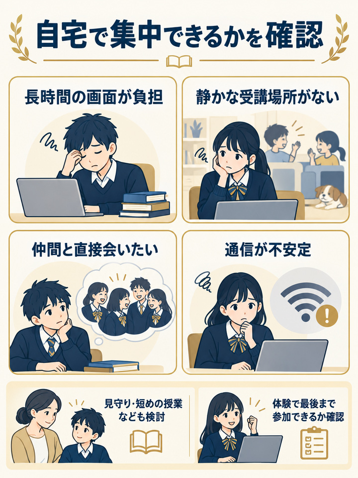 オンラインが向かないケースと注意点
