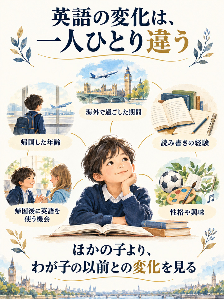 ほかの子と比べて、英語力のことで焦らない