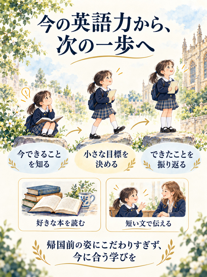 帰国前の英語力を基準にしすぎない