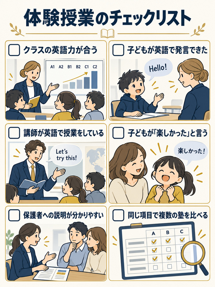 体験授業で確認したいチェックリスト
