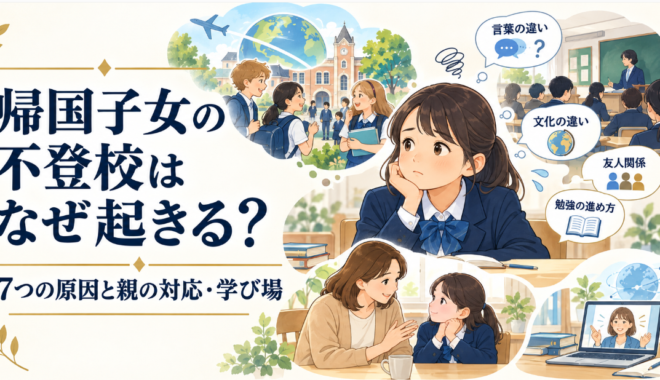 帰国子女の不登校はなぜ起きる？7つの原因と親の対応・学び場